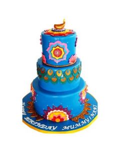 Buy Blue Diwali Design Cake Online