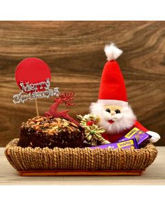 Small Santa Teddy  and Nutty Plum Cake With Chocolate