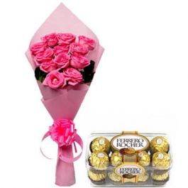 Pink Roses Bouquet With Elegent Chocolate Box, Mother's Day Delivery in  Ahmedabad – SendGifts Ahmedabad